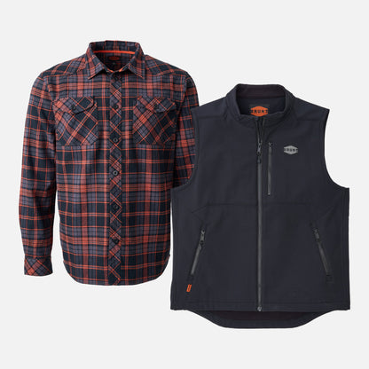 The Clark Heavyweight Flannel Shirt & Wright Tech Vest Pack