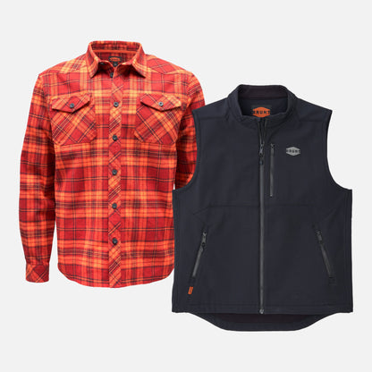 The Clark Heavyweight Flannel Shirt & Wright Tech Vest Pack