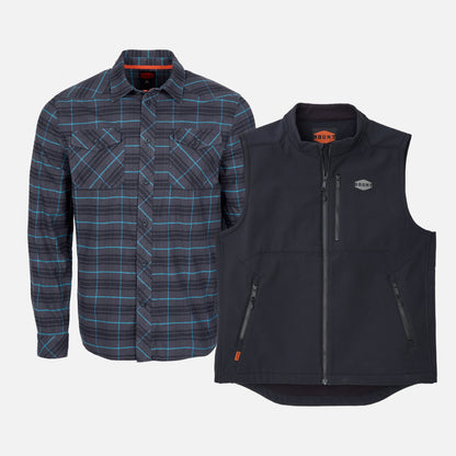 The Clark Flannel Shirt & Wright Tech Vest Pack